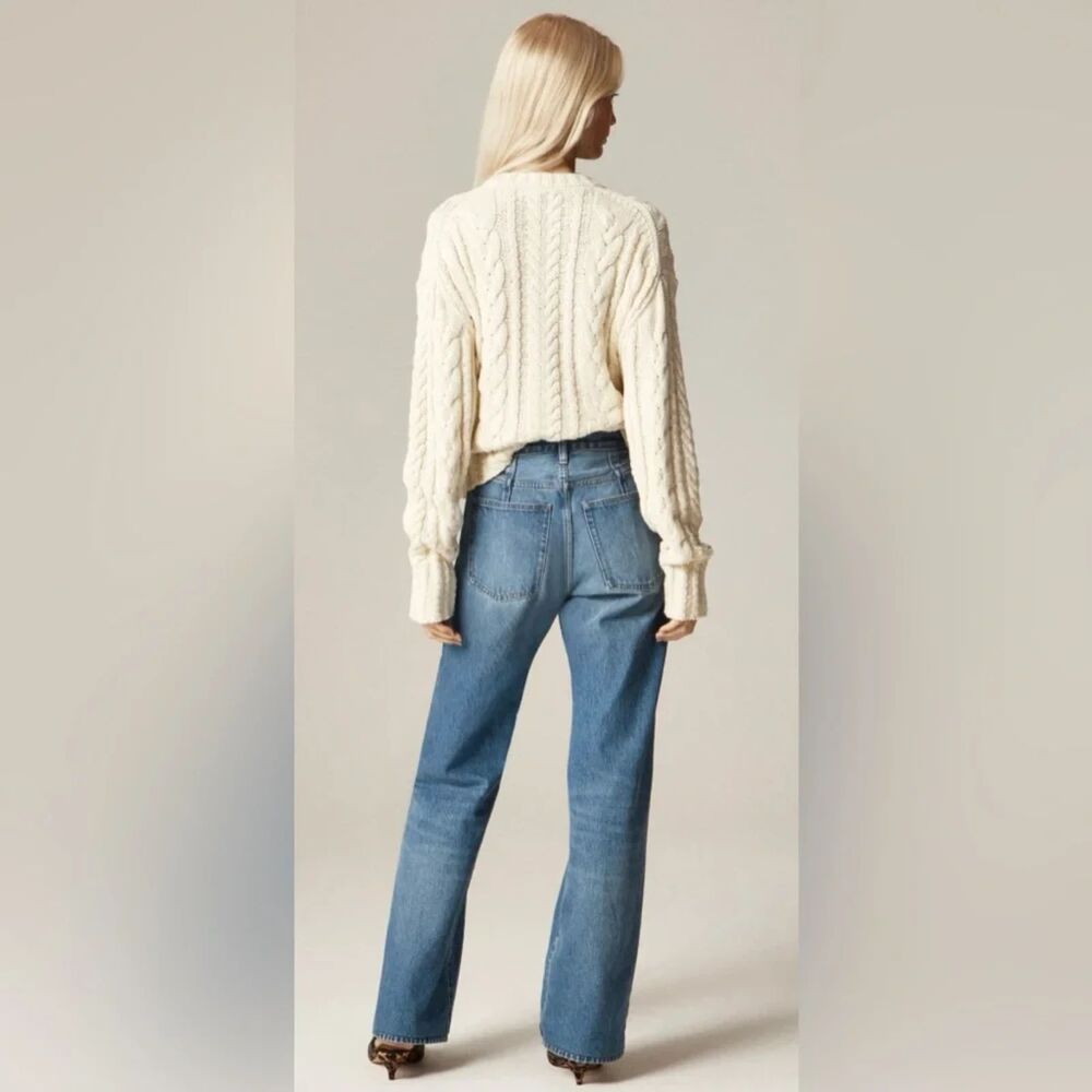 J.Crew Mid-Rise Relaxed Straight Jean with Suede Stripe - 31 - Picture 3 of 9
